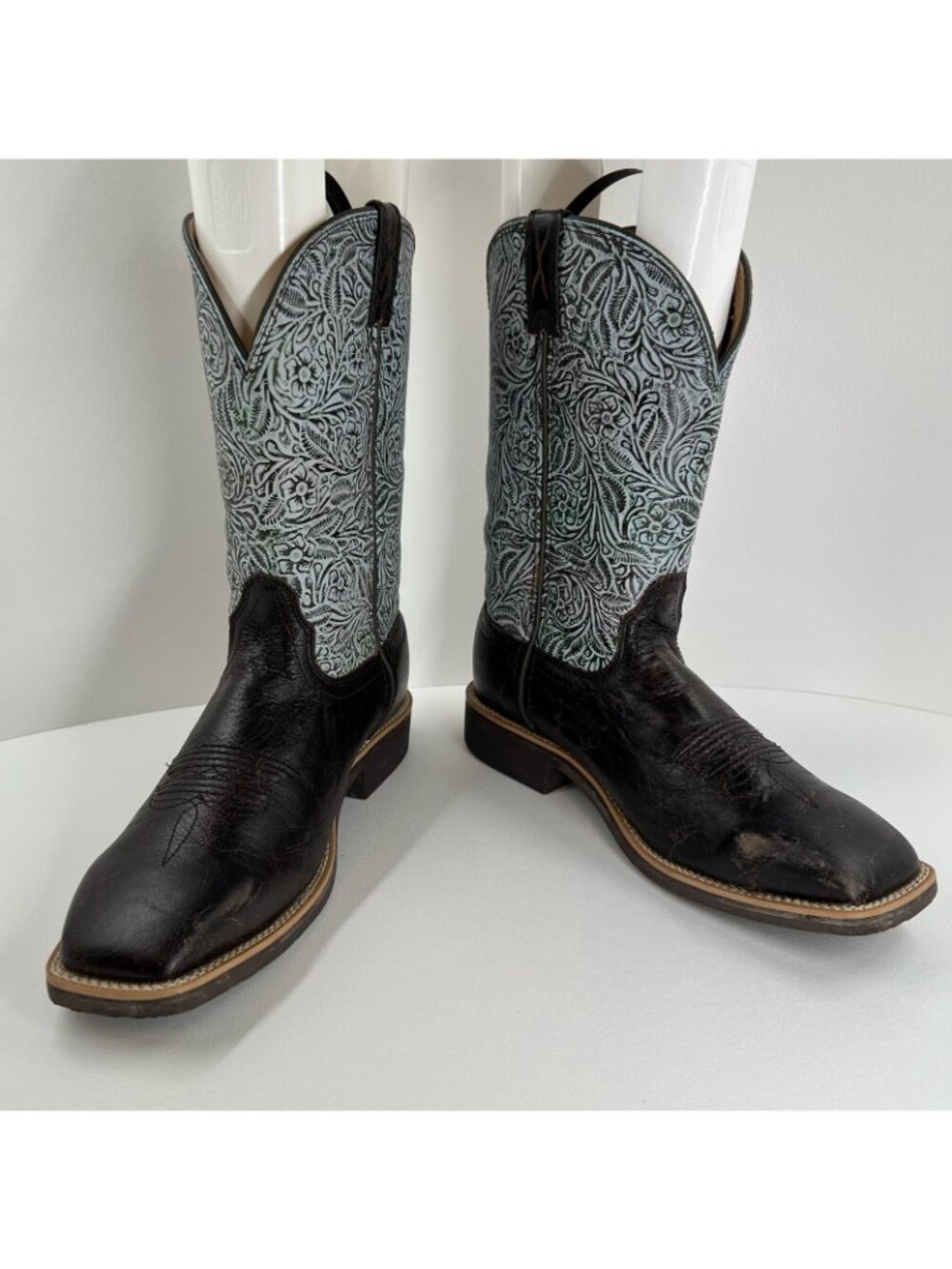 Twisted X Western Boots Womens Sz 9.5B Antibacterial Tooled Floral Leather Brown - Picture 5 of 13